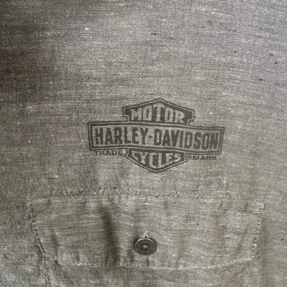 Harley-Davidson Gray Button Up Shirt Sz. 3X - Picture 6 of 8